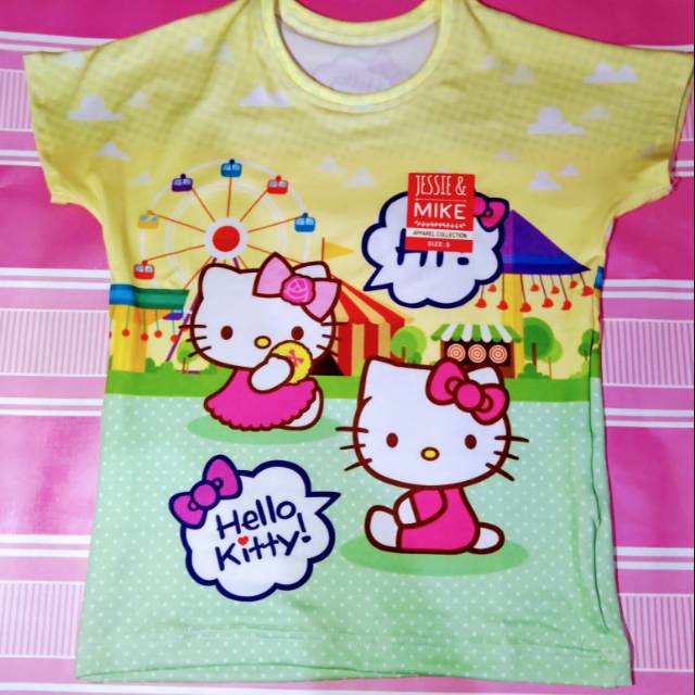 Kaos anak 3d hello kitty, baju anak hello kitty