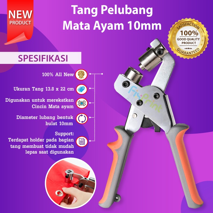 Tang Mata Ayam 10mm Eyelet Plier Punch Pelubang PVC Terpal Poster