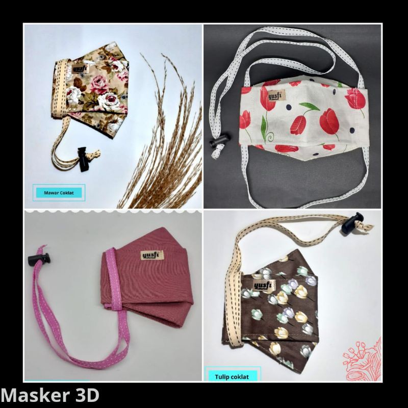 Masker Kain 3D KATUN JEPANG plus STOPPER, 3ply