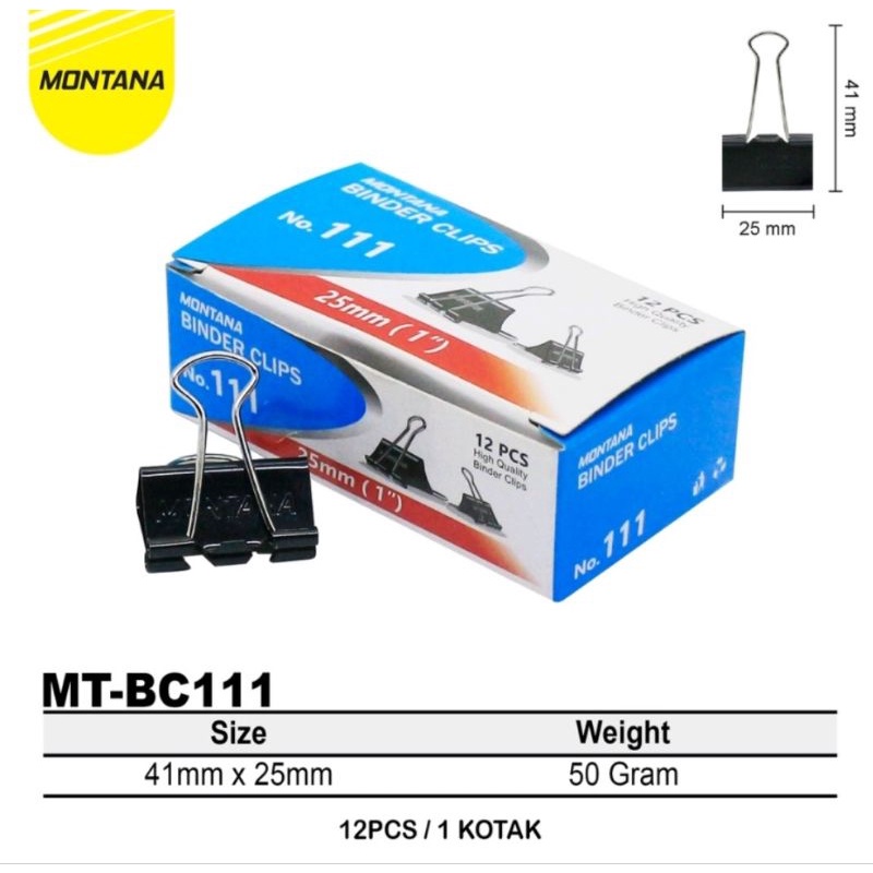

BINDER KLIP MONTANA NO. 111 PER BOX KECIL