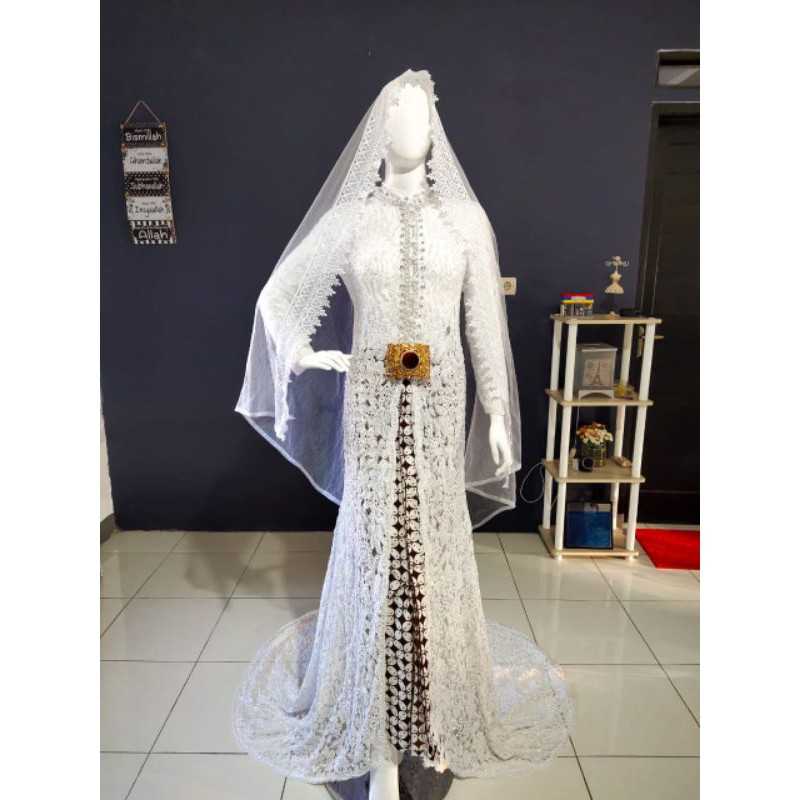 GAUN PENGANTIN AKAD KEBAYA FULL PAYET  PENJAHIT KONVEKSI LANGSUNG JAMIN TERMURAH