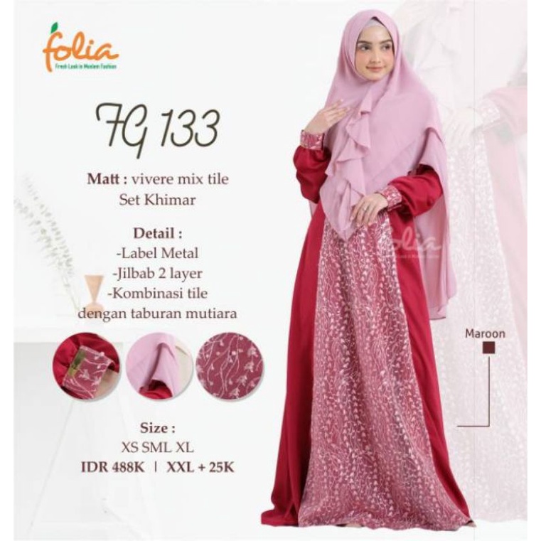 SET GAMIS KHIMAR BY FOLIA ORI