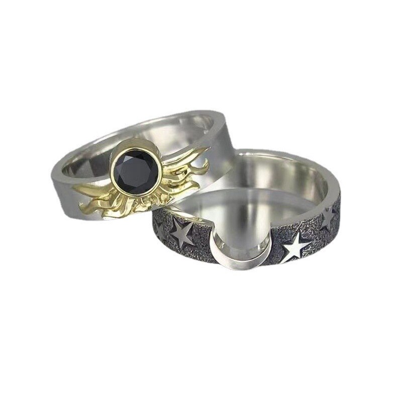 Cincin Double Layer Bentuk Hati Bahan Alloy Untuk Pria Dan Wanita
