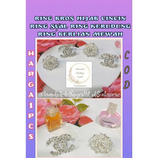 RING HIJAB PERMATA BERLIAN / CINCIN JILBAB / RING SYAL / RING KERUDUNG PREMIUM / RING BROS MEWAH / R
