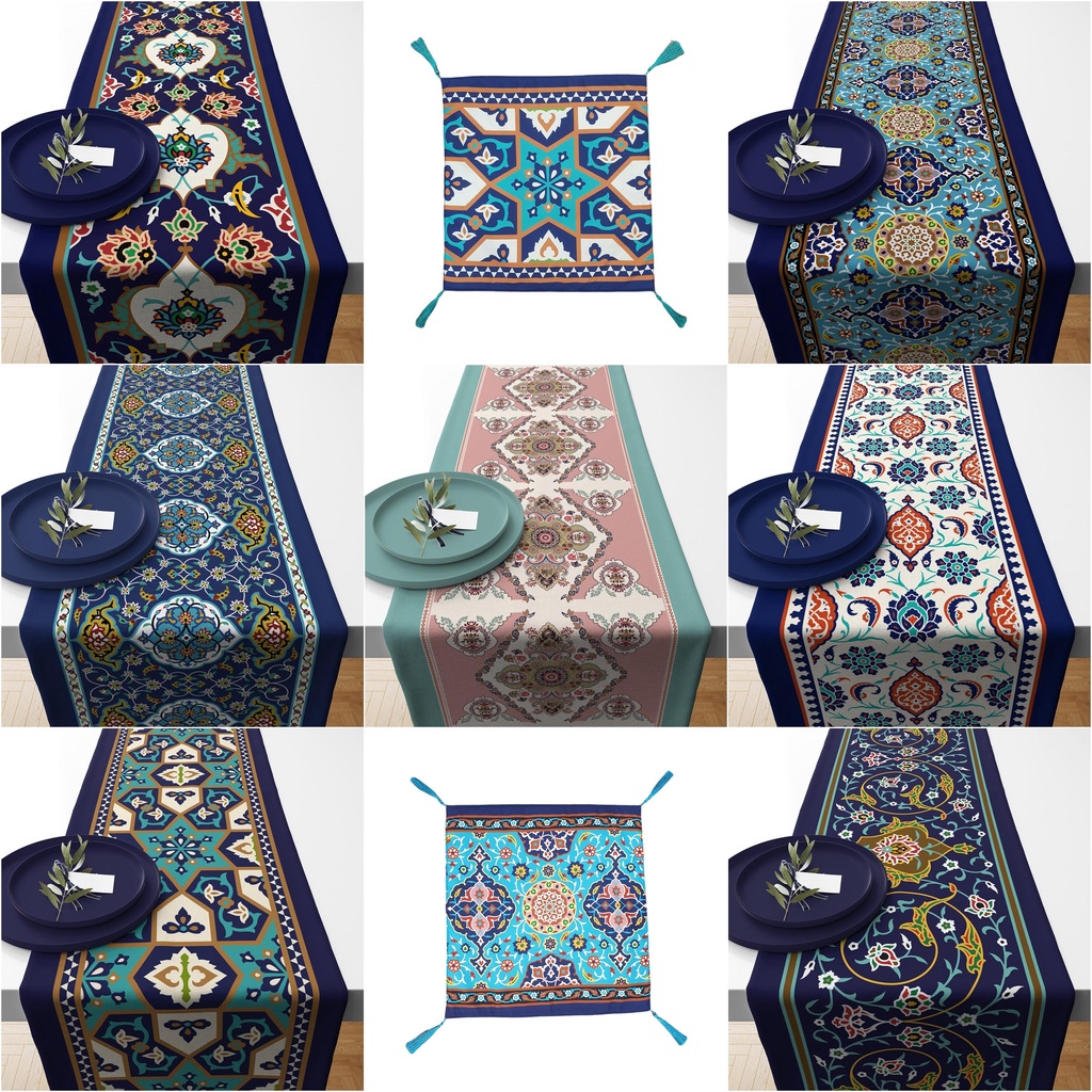 Table Runner Taplak Meja Motif Turkish Bohemian / Turkish 140x40 dan 230x40 cm Maroko - Pusat Kado Murah