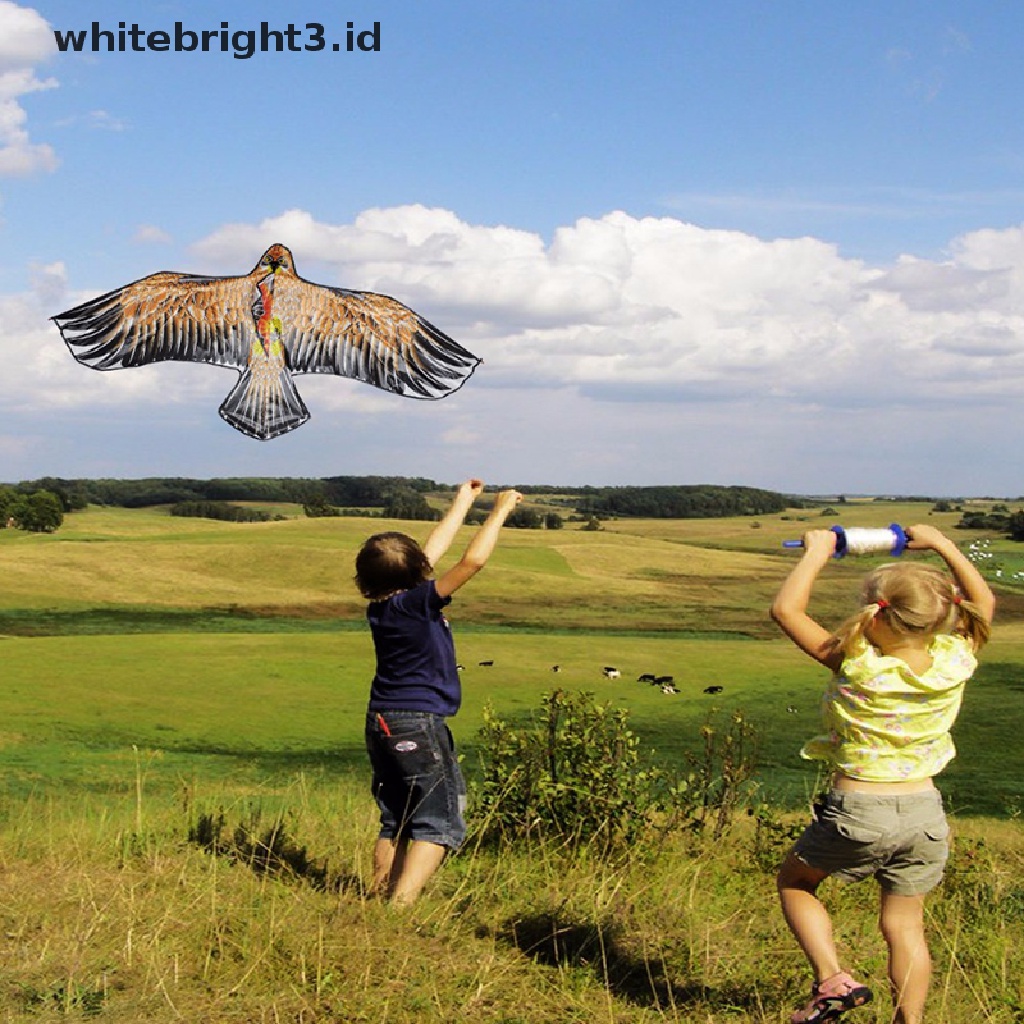 (whitebright3.id) Mainan Layang-Layang Bentuk Burung Elang Panjang 1.1m Dengan Tali 30m Untuk Anak