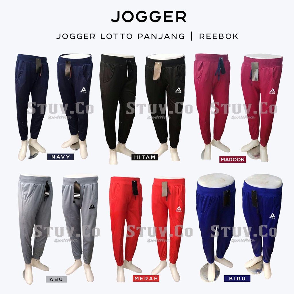 CELANA JOGGER PANJANG LOGO OLAHRAGA SENAM YOGA JOGGING GYM FITNESS PRIA WANITA