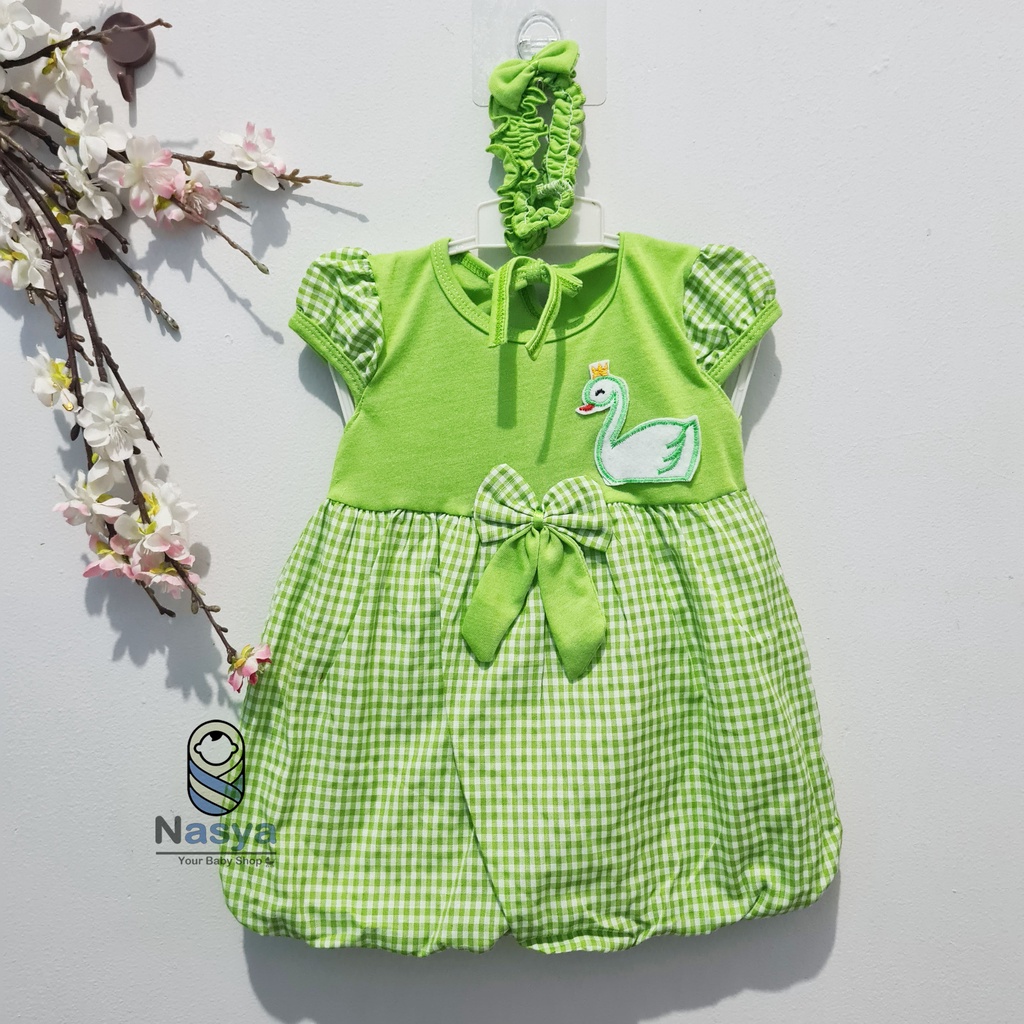 [MM-007] dress baju bayi 0 - 6 bulan motif hewan lucu + bandana murah