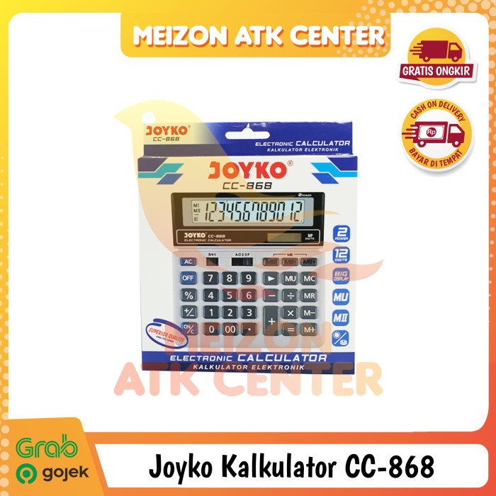 

Calculator / Kalkulator Meja 12 Digit 2 Power Joyko Cc-868 Cc 868 Atk