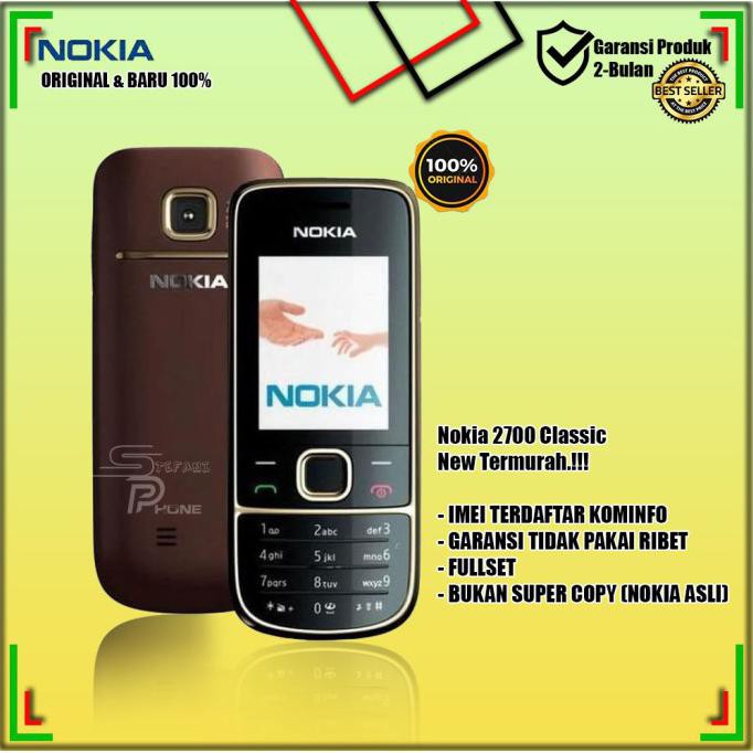 New Hp Nokia 2700 Classic Original New Garansi Handphone Nokia Jadul Baru