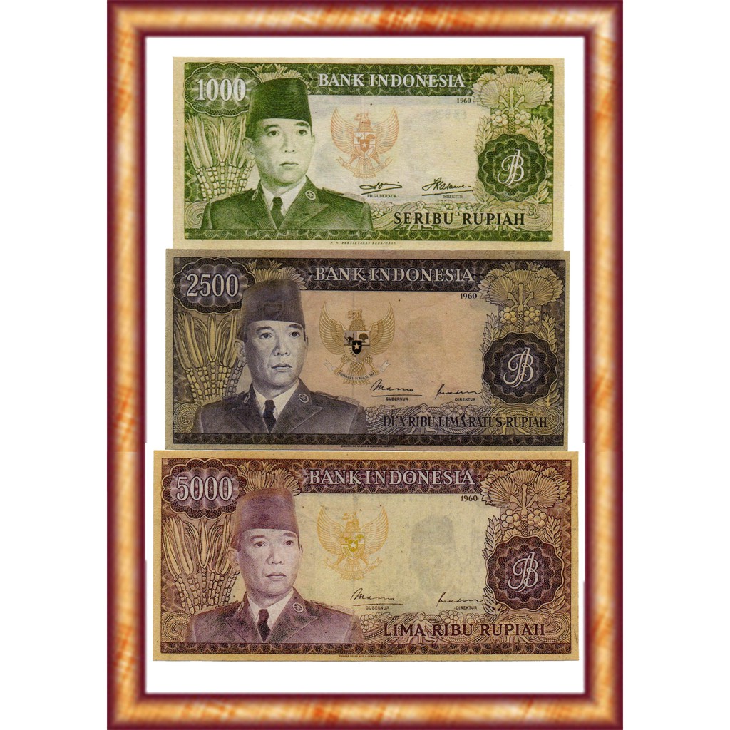 UANG SOEKARNO 1000 2500 5000 SET BESAR REPRO SOUVENIR