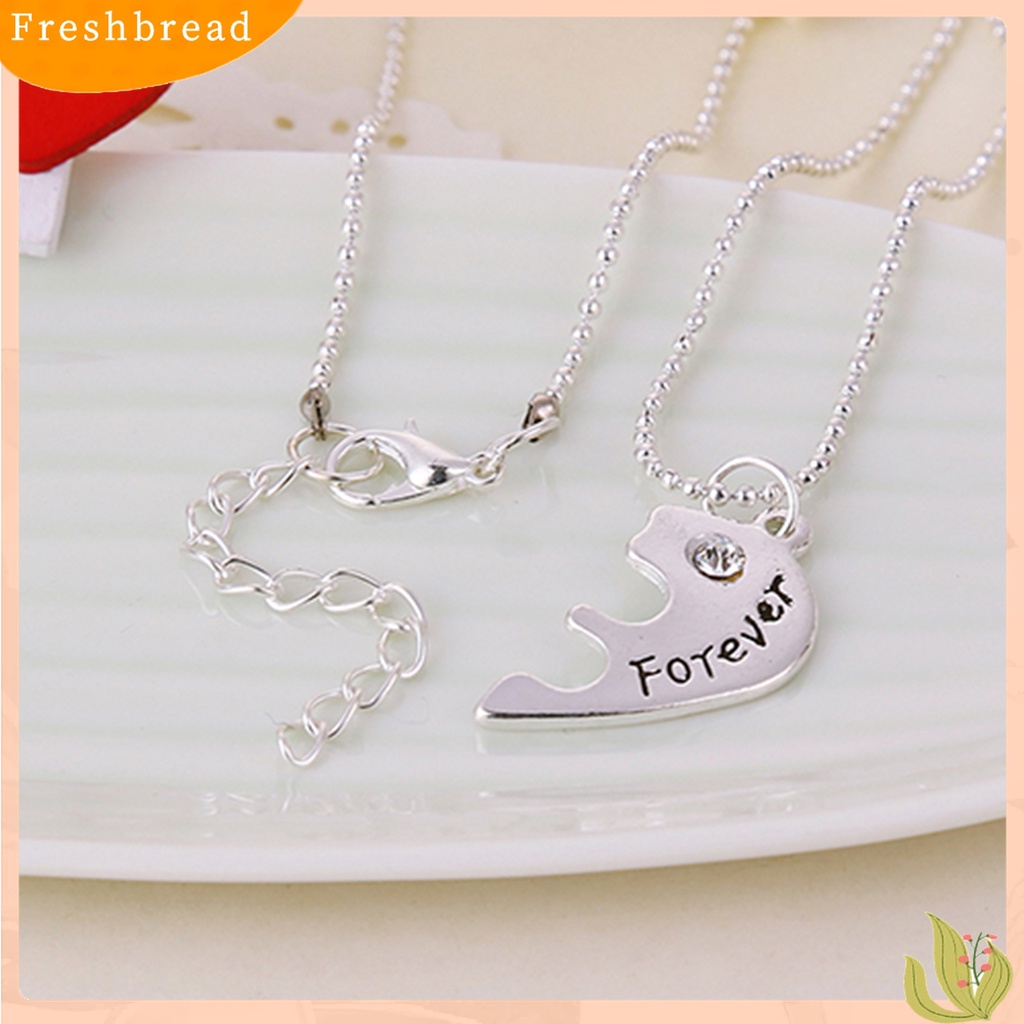 [TERLARIS]3Pcs Broken Heart Shape Carved Letters Best Friends Forever Chain Set for Dating