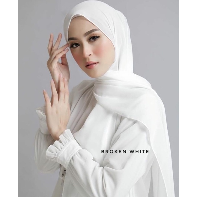 Hijab Promo Alisya Shawl Pashmina Diamond Signature / part 1 / Khayr Scarf-broken white