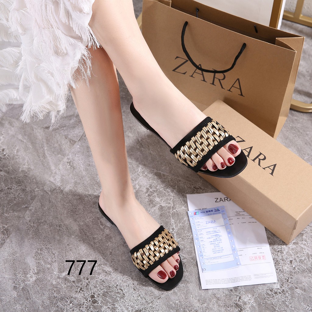 ZR Crossed Strap Flat Sandals 777