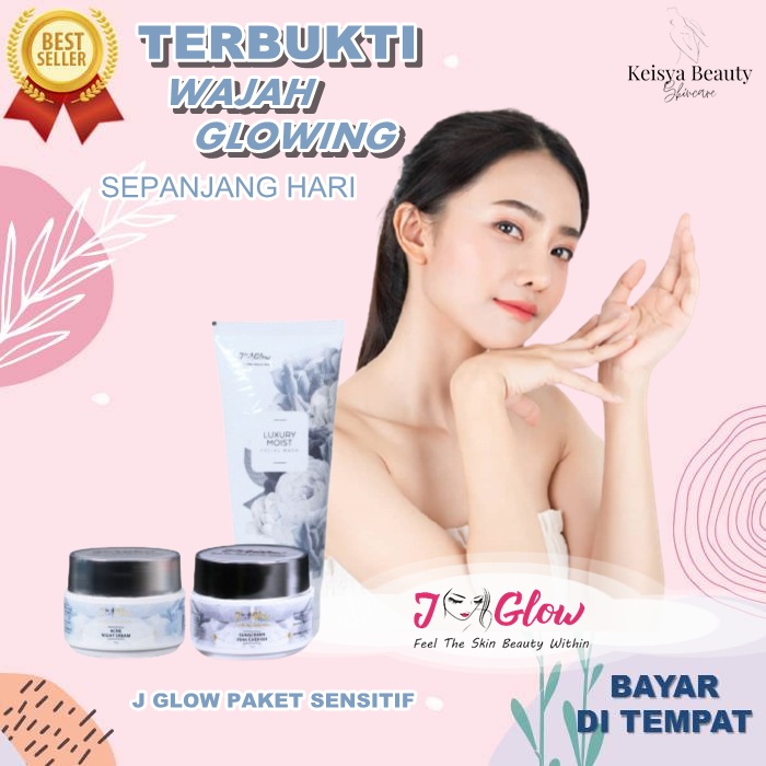 Jglow Skincare Paket Sensitif Pemutih Perawatan Kecantikan Pembersih Wajah Pencerah Muka Glowing