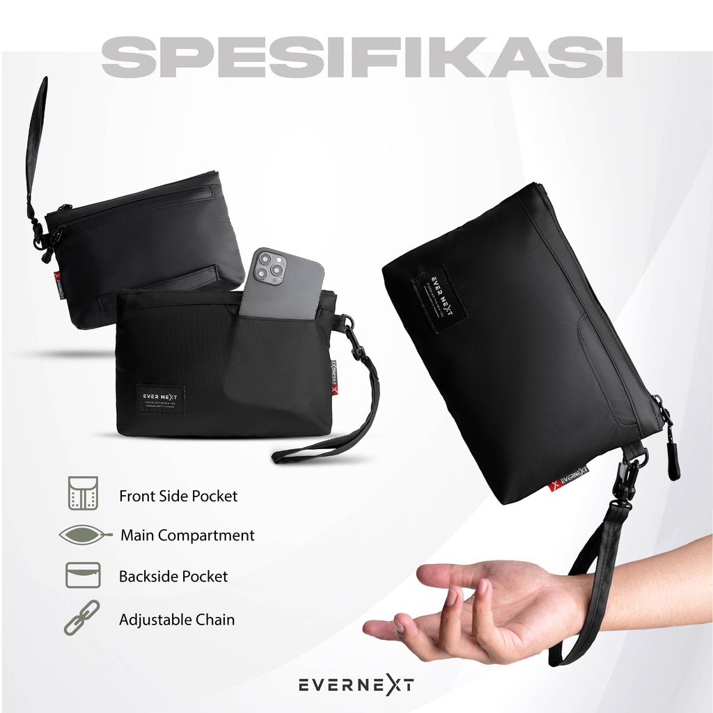 Tas Tangan Pria RIVER CLutch Bag Anti Air Premium Pria Wanita Kerja kantor Kuliah Jalan Penyimpanan Cowok Cewek Evernext