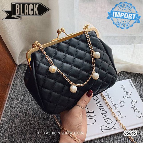 VC85845 1KG BISA 2TAS TAS SELEMPANG PESTA MOTIF RUBIC ADA GANTUNGAN MUTIARA TAS BATAM IMPORT WANITA