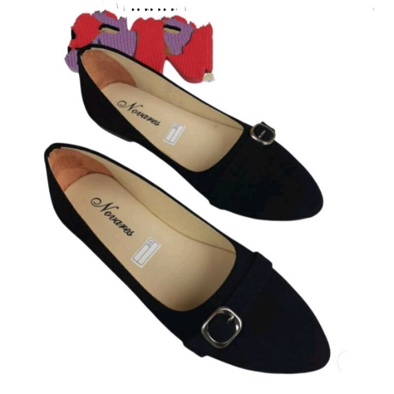 sepatu balet wanita flatshoees mules gesper rn076-1
