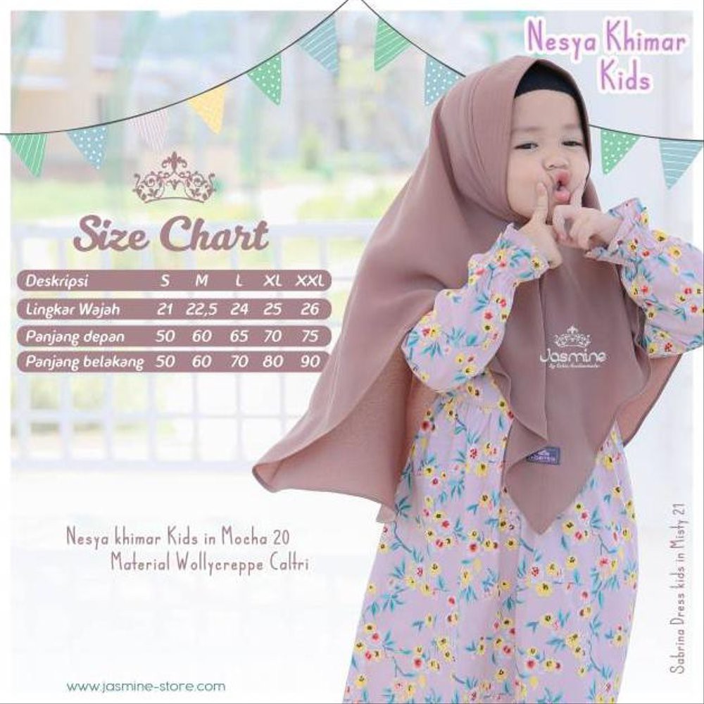 NESYA KHIMAR KIDS || Jilbab Anak Original by Jasmine Lidia Hadiwinoto