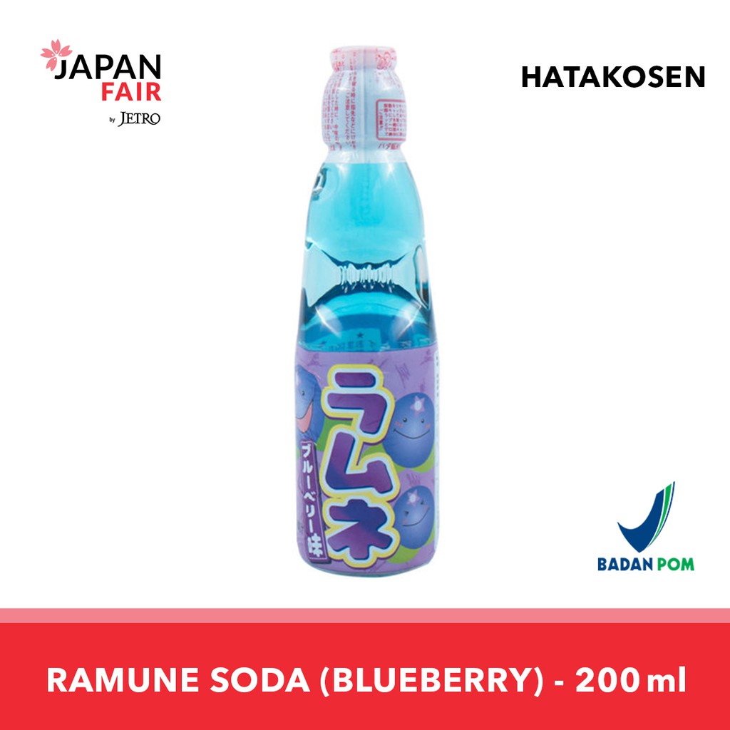 Jual Soft Drink Soda Impor Jepang HATA RAMUNE Blueberry 200 Ml ...