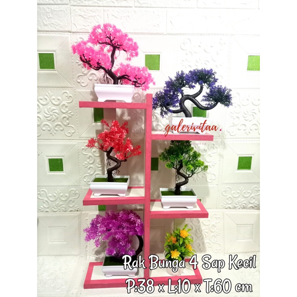 Rak Bunga Minimalis Flower Stand / Rak Bunga Susun Kayu Warna / Rak Bunga Kayu / Rak Tanaman Hias Dudukan Pot Tempat Vas