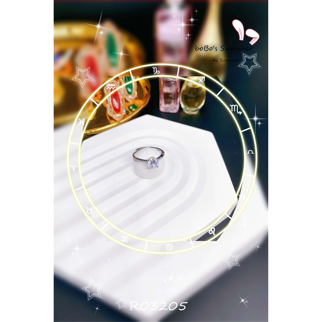 Cincin Permata Zircon Mewah Adjustable Aksesoris Fashion Premium Style Korea