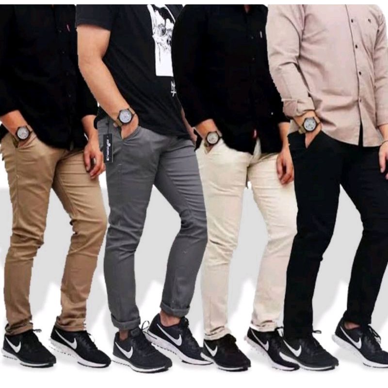 [TERLARIS] CELANA PANJANG PRIA UKURAN 27-38 PREMIUM QUALITY CHINOS SLIMFIT COWO SKINNY POLOS COWOK