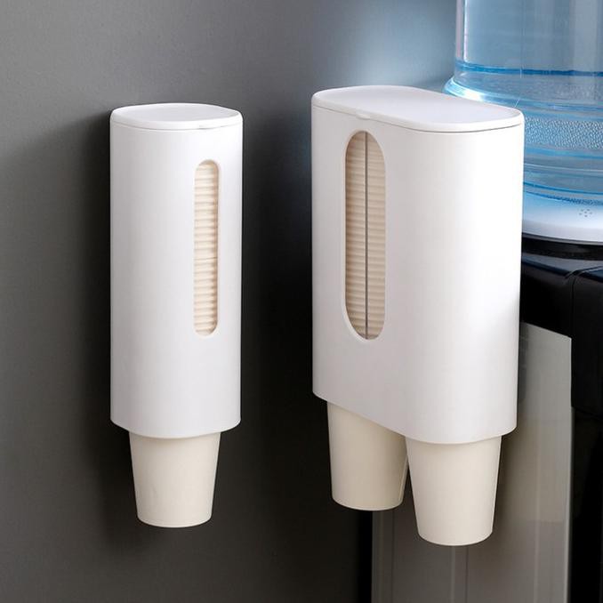 TEMPAT GELAS PLASTIK GELAS KERTAS DISPENSER CUP HOLDER TEMPEL - DOUBLE