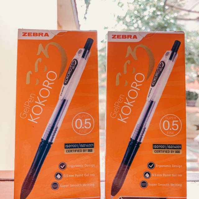 

KOKORO GEL PEN ZEBRA 0.5mm Pulpen / box isi 12pcs - Hitam