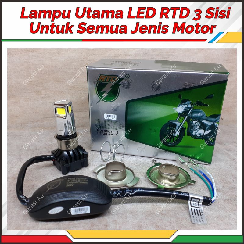 RTD 3 SISI M02D UTAMA MOTOR SUPER TERANG 30W GARANSI RAYTON AC DC LED H6 H4 VARIO BEAT VIXION NINJA 