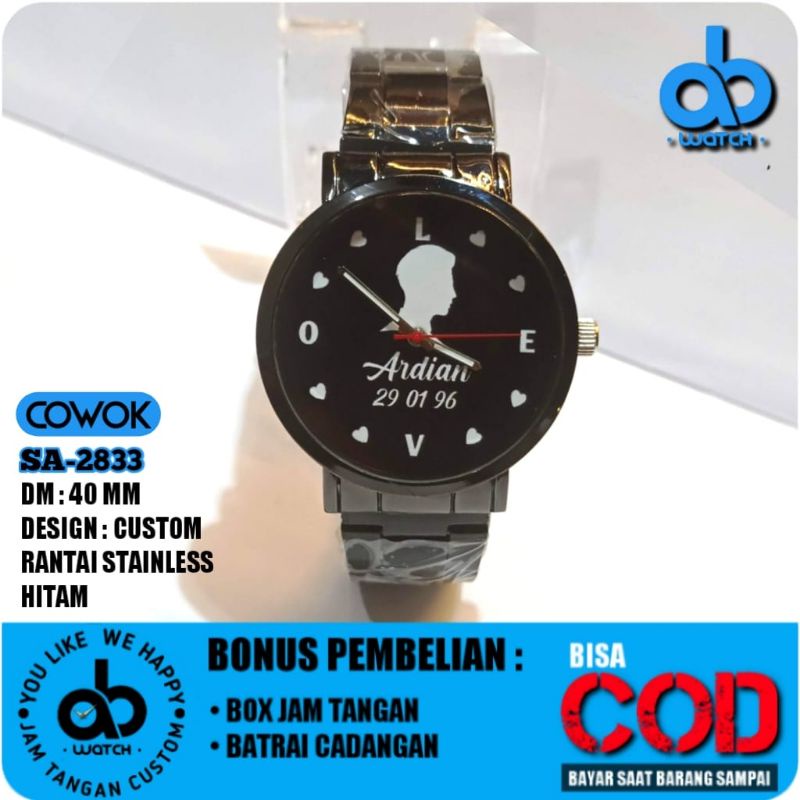 Jam Tangan Couple Custom BONUS BOX dan BATRAI CADANGAN| Bisa Request Desain