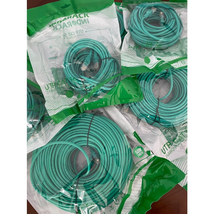 INDORACK PATCH CORD UTP CAT 5e - KABEL LAN CAT5e 20 METER HIJAU