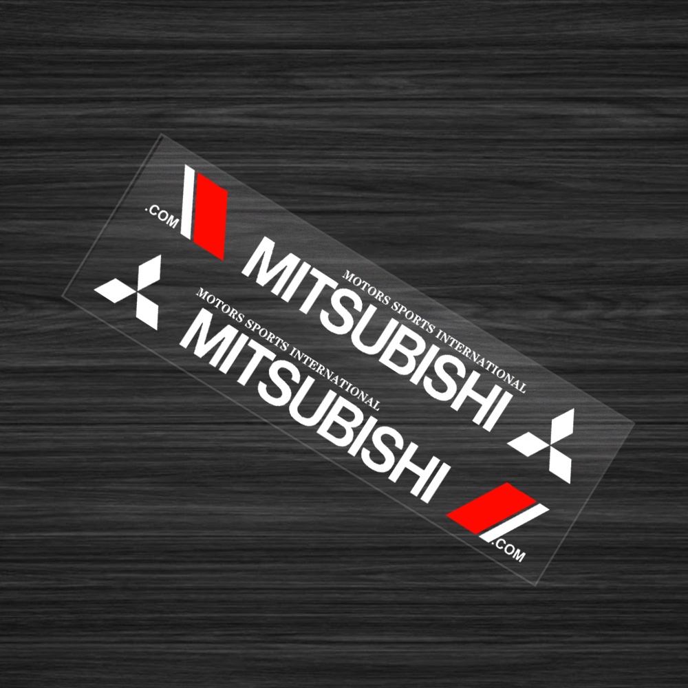 2pcs Stiker Vinyl Motif Mitsubishi Untuk Dekorasi Pintu Samping Mobil