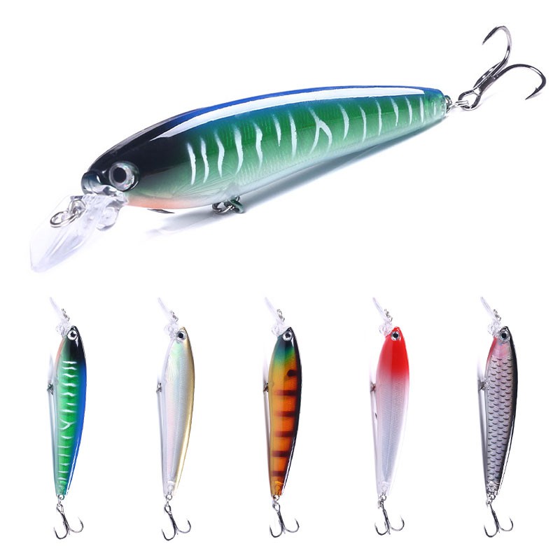 Hengjia 1pc Umpan Pancing Hardlure Tiruan Bentuk Ikan Kecil 11.5cm 16.5g Dengan 3 Kail Treble