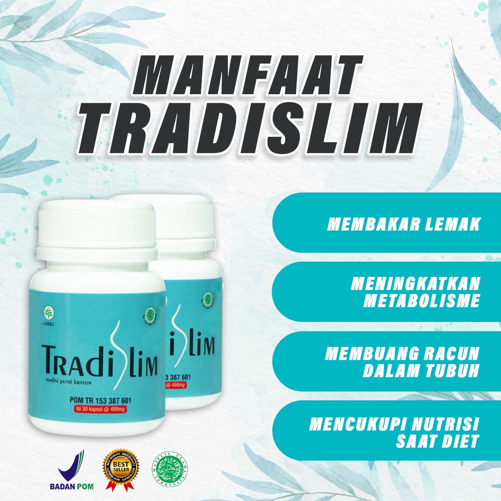 PROMO!! OBAT DIET PENURUN BERAT BADAN HERBAL TRADISLIM ISI 30 CAPS-1