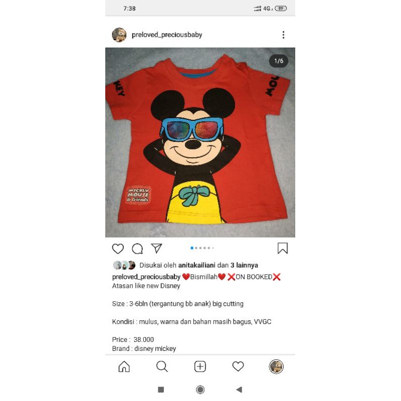 kaos mickey (uniqlo &disney) celana gymboree