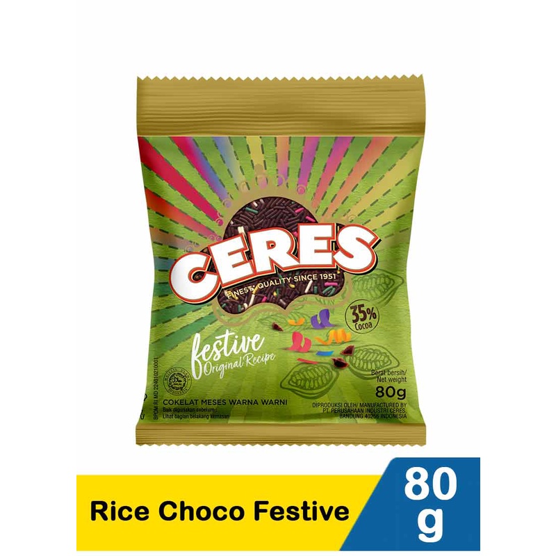 

Ceres Hagelslag Rice Choco Festive 80G