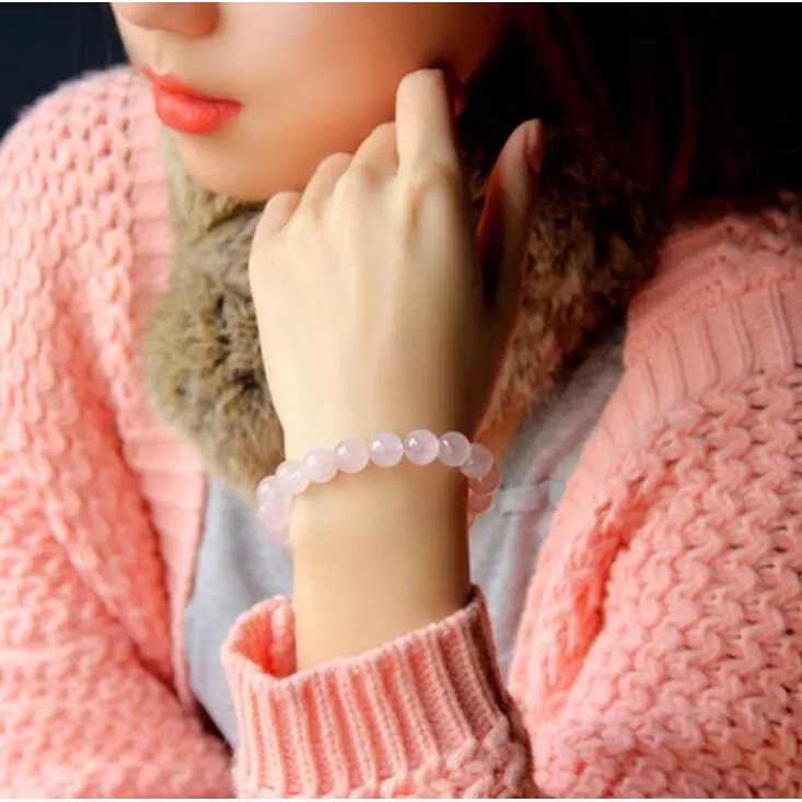 [Bayar di Tempat] GELANG BATU PINK QUARTZ ASLI ORIGINAL