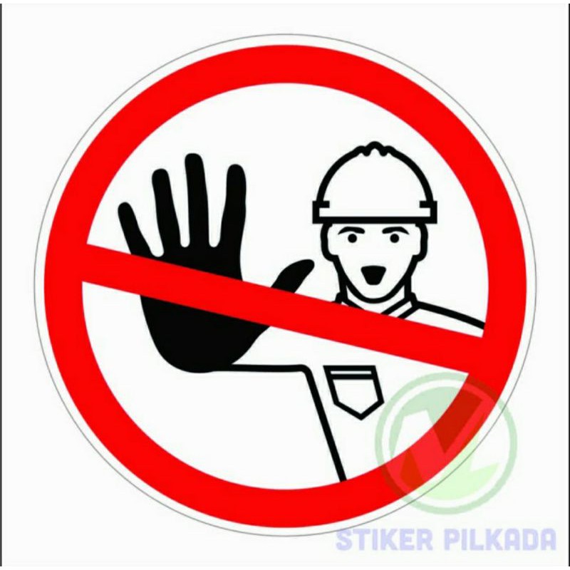 

STIKER VINYL BULAT DILARANG MASUK 15x15CM
