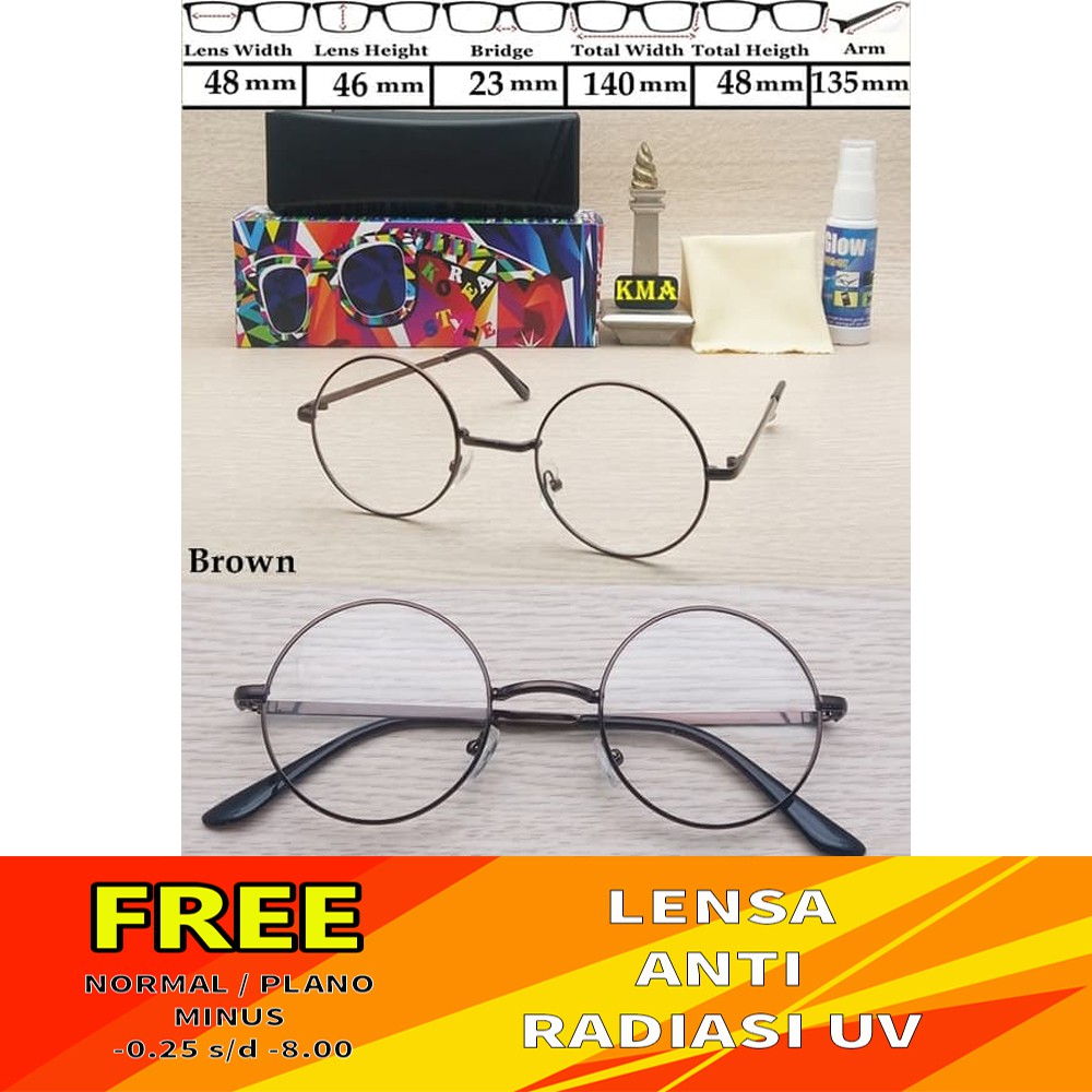 kacamata radiasi gratis lensa minus anti radiasi KOREA STYLE kacamata frame korea vintage bulat