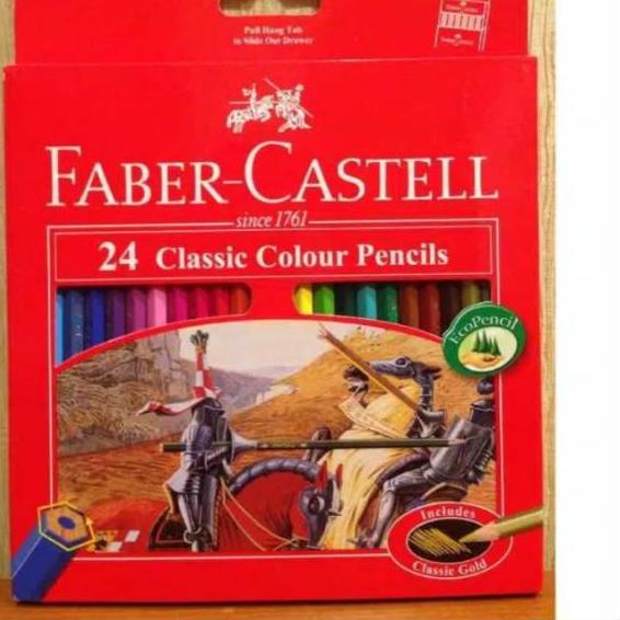 

*Ready Stock* Pensil warna faber castle isi 24 populer