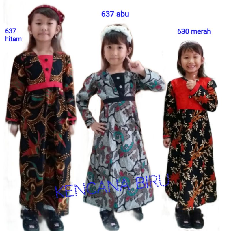 Gamis batik anak perempuan baju muslim anak