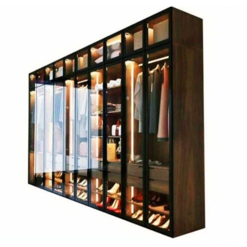 lemari pakaian/lemari baju/lemari minimalis lampu dalam 200x55x280