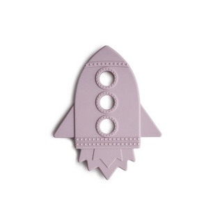 Mushie Teether - Rainbow Bear Cat Silicone Teething Toy Baby Anak Bayi Mainan Gigitan Silikon Gigi-Rocket - Soft Lilac