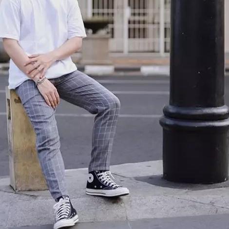 ♞ Celana Panjang Tartan Pria Slimfit Celana Kotak Kotak Pria Bahan Semi Woll Premium ☛