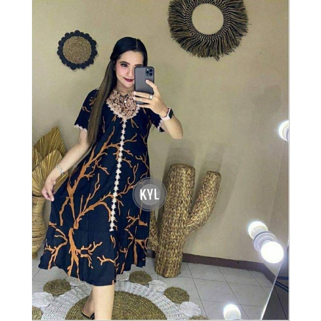 DASTER ARAB RENDA MOTIF KIPAS/DASTER  BORKAT KEKINIAN/DASTER ARAB MOTIF-hitam akar