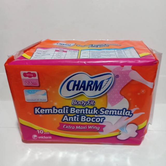 Pembalut charm extra maxi wing isi 10