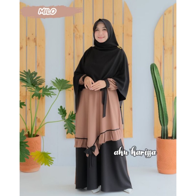 READY YUNISA SET SYAR'I AKU KARISSA ORI//GAMIS BEST SELLER WARNA BARU-Milo