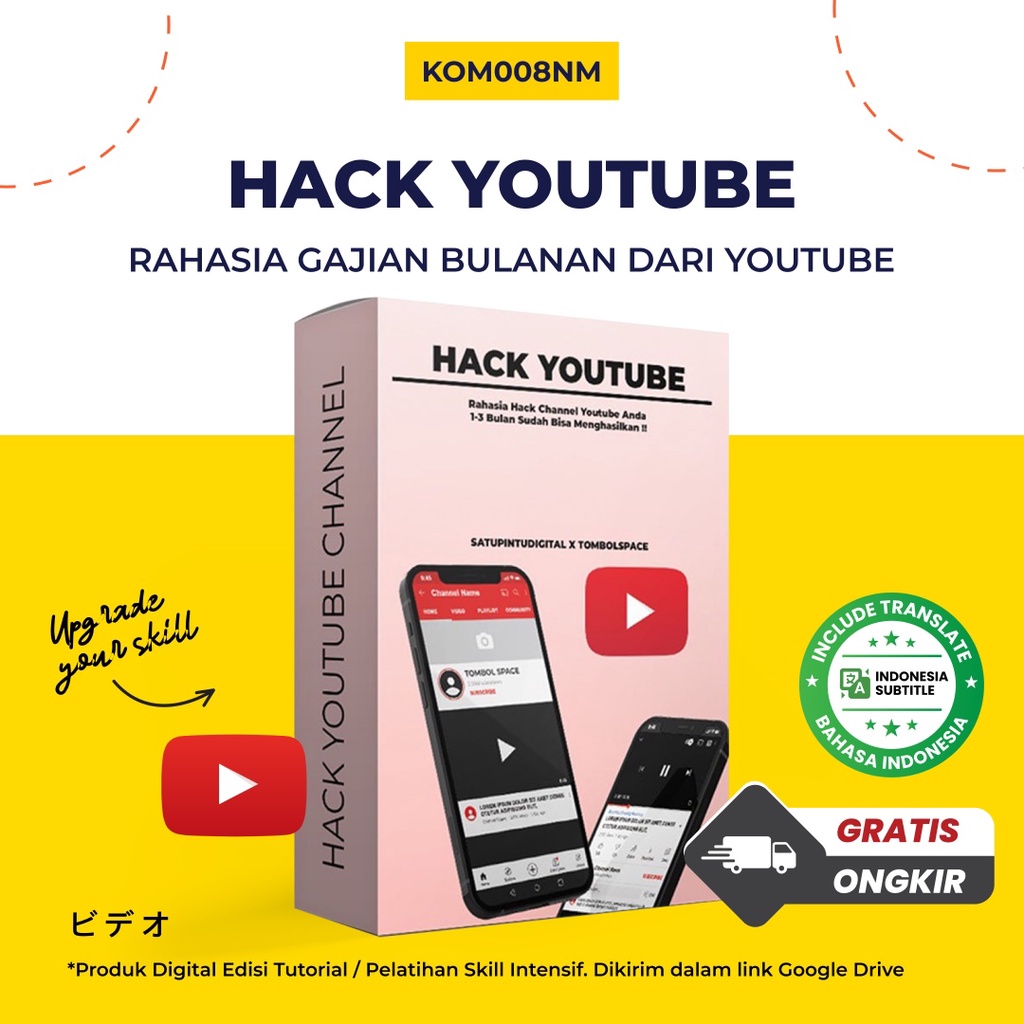Kelas Hack Youtube - Rahasia Gajian Bulanan Dari Youtube Channel Full Premium + Bonus