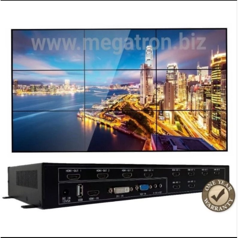 3x3 HDMI Videowall Controller (input: HDMI VGA DVI USB) - support Multi Splicing Mode